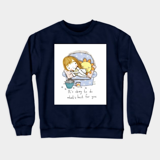 cozy girl Crewneck Sweatshirt by Antarman